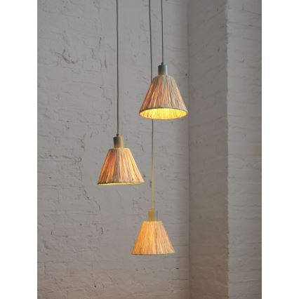 Ledvance - Ljuskrona med textilsladd DECOR RAFFIA 3xE27/15W/230V raffiabaster