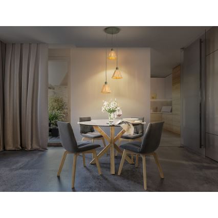 Ledvance - Ljuskrona med textilsladd DECOR RAFFIA 3xE27/15W/230V raffiabaster