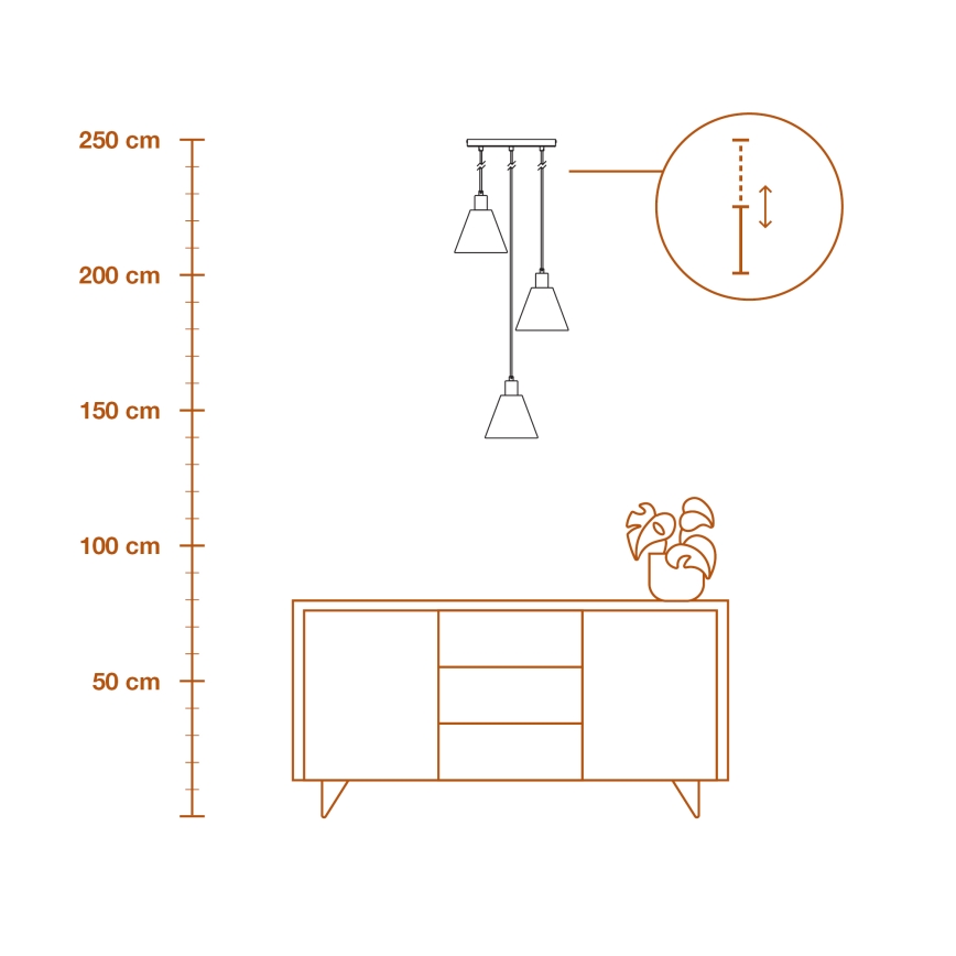 Ledvance - Ljuskrona med textilsladd DECOR RAFFIA 3xE27/15W/230V raffiabaster