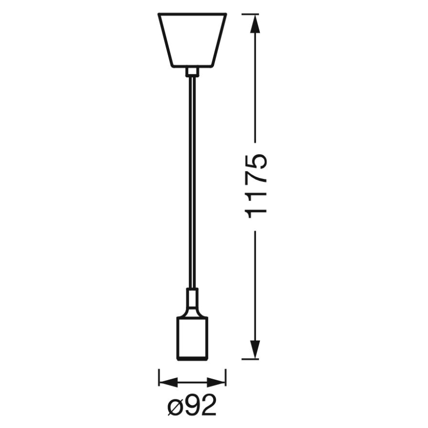 Ledvance - Ljuskrona med textilsladd PENDULUM BELL 1xE27/15W/230V svart