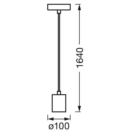 Ledvance - Ljuskrona med textilsladd PENDULUM ROUND 1xE27/15W/230V svart