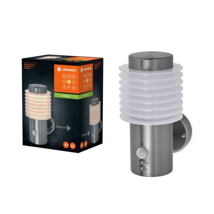 Ledvance - LED Utomhusvägglampa med sensor ENDURA RONDO LED/9,5W/230V IP44 blank krom