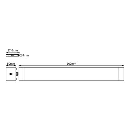 Ledvance - SET 2x dimbar LED underbyggd belysning med sensor CABINET LED/18W/230V