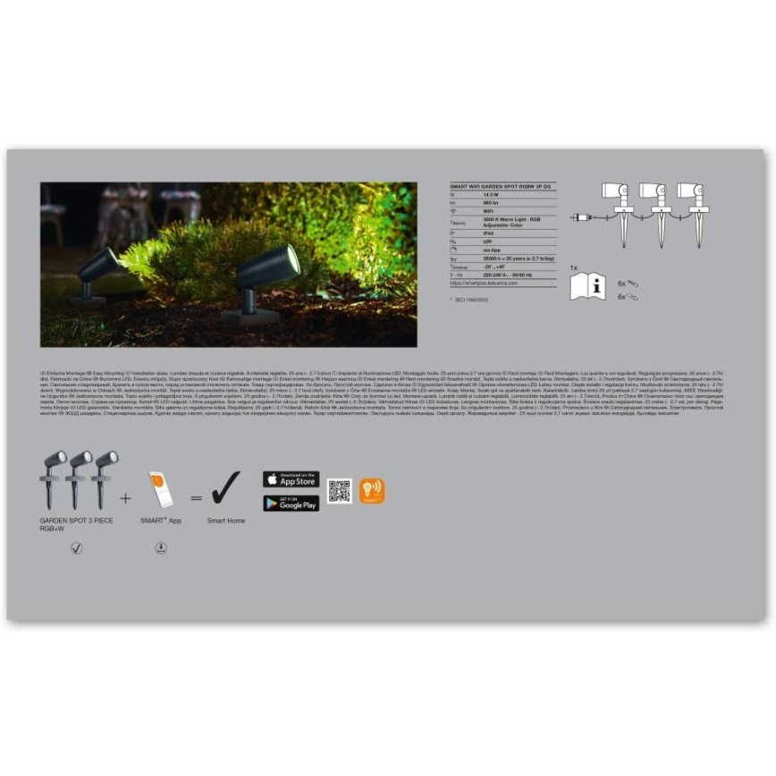 Ledvance - SET 3x LED RGBW Utomhuslampor SMART+ SPOT 3xLED/4,5W/230V IP65 Wi-Fi