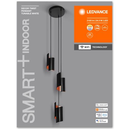 Ledvance - LED Dimbar taklampa SMART+ DECOR 3xLED/8W/230V svart Wi-Fi