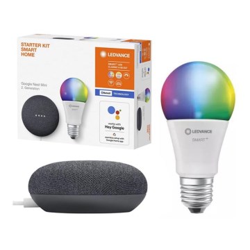 Ledvance - Smart Högtalare Google Nest Mini + LED Glödlampa SMART+