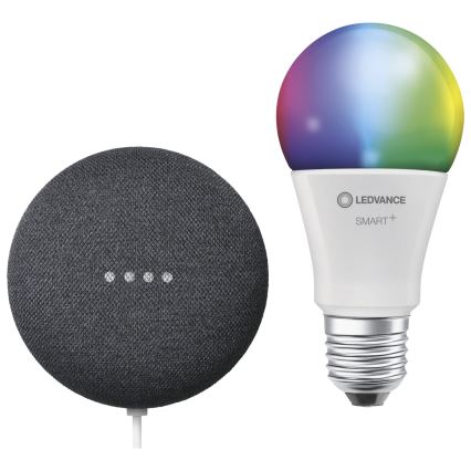 Ledvance - Smart Högtalare Google Nest Mini + LED Glödlampa SMART+