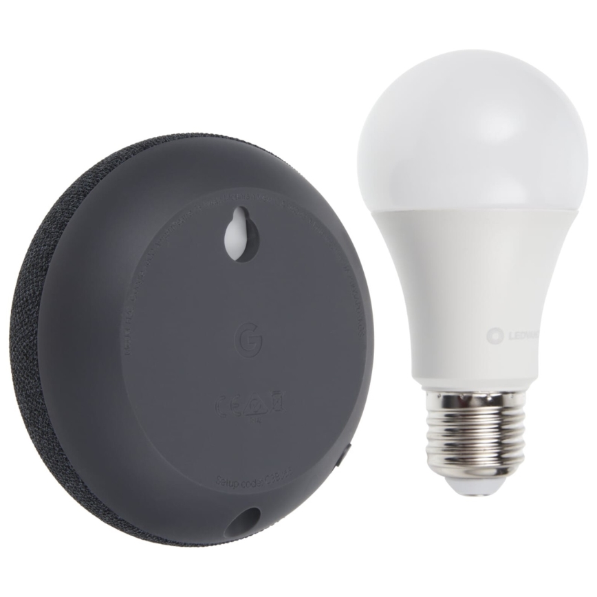 Ledvance - Smart Högtalare Google Nest Mini + LED Glödlampa SMART+
