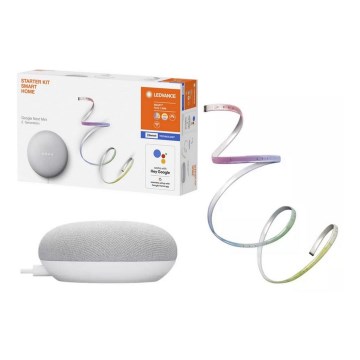 Ledvance - Smart Högtalare Google Nest Mini + LED ljusslinga 1,8m SMART+ LED/10W/230V