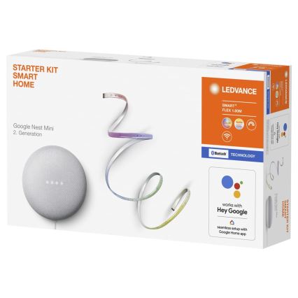 Ledvance - Smart Högtalare Google Nest Mini + LED ljusslinga 1,8m SMART+ LED/10W/230V