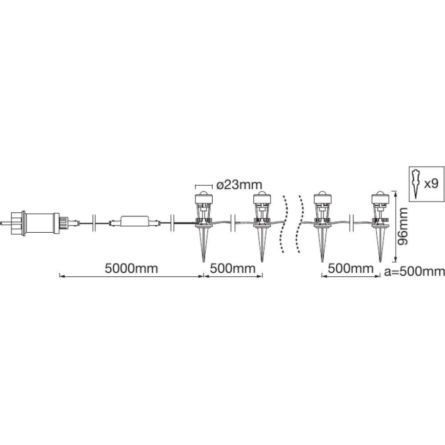 Ledvance - LED RGB Utomhus förlängningsset SMART+ DOT 9xLED/2,5W/230V IP65 Wi-Fi