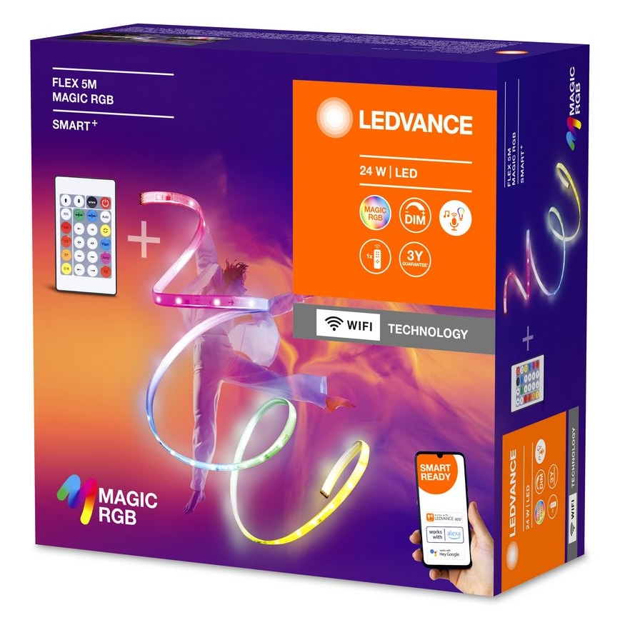Ledvance - LED RGB Dimbart SMART+ MAGIC FLEX 5m LED/24W/230V Wi-Fi + fjärrkontroll