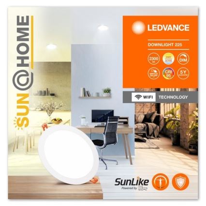 Ledvance - LED dimbar infälld taklampa SUN@HOME LED/22W/230V 2200-5000 CRI 95 Wi-Fi
