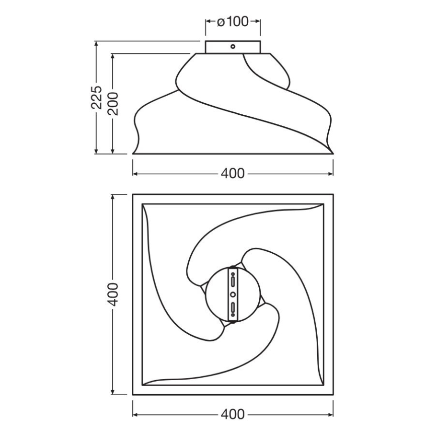Ledvance - Taklampa DECOR CARDBOARD 1xE27/15W/230V 40x40 cm