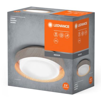 Ledvance - Taklampa ORBIS MADRID 2xE27/10W/230V trä