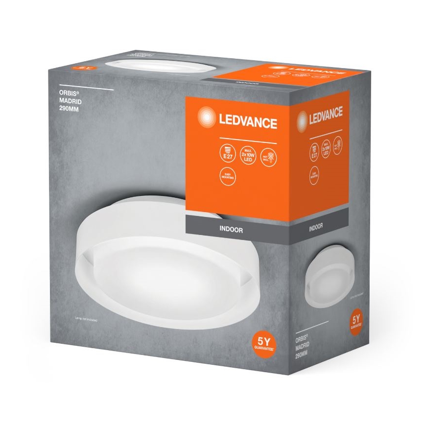 Ledvance - Taklampa ORBIS MADRID 2xE27/10W/230V vit