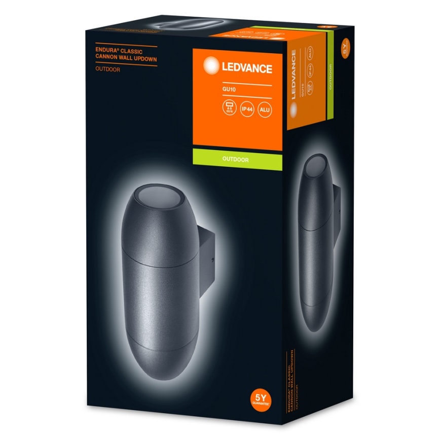 Ledvance - Utomhus vägglampa  CANNON 2xGU10/35W/230V IP44