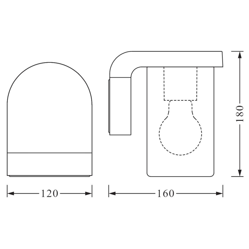 Ledvance - Utomhus vägglampa  CASCADE 1xE27/25W/230V IP44