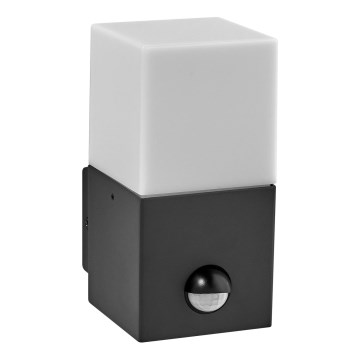 Ledvance - Utomhus vägglampa med sensor FIGO SQUARE 1xE27/20W/230V