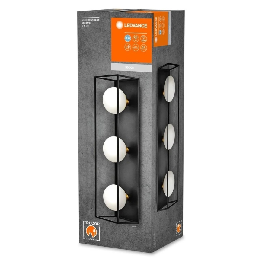 Ledvance - Utomhusväggarmatur DECOR SQUARE 3xG9/28W/230V IP44