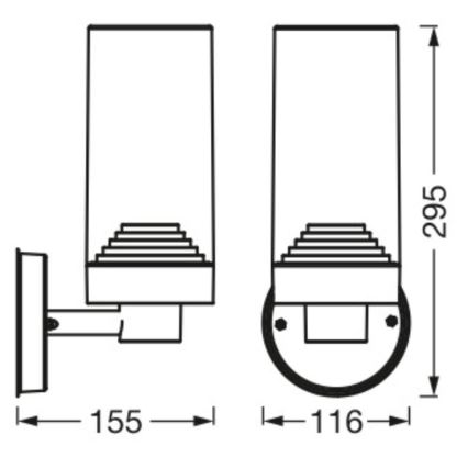 Ledvance - Vägglampa för utomhusbruk AMBER 1xE27/20W/230V IP44