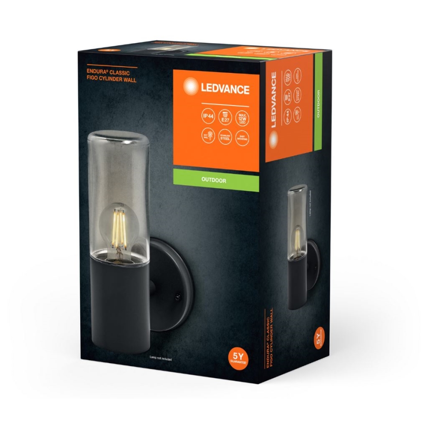 Ledvance - Vägglampa för utomhusbruk FIGO CYLINDER 1xE27/20W/230V IP44