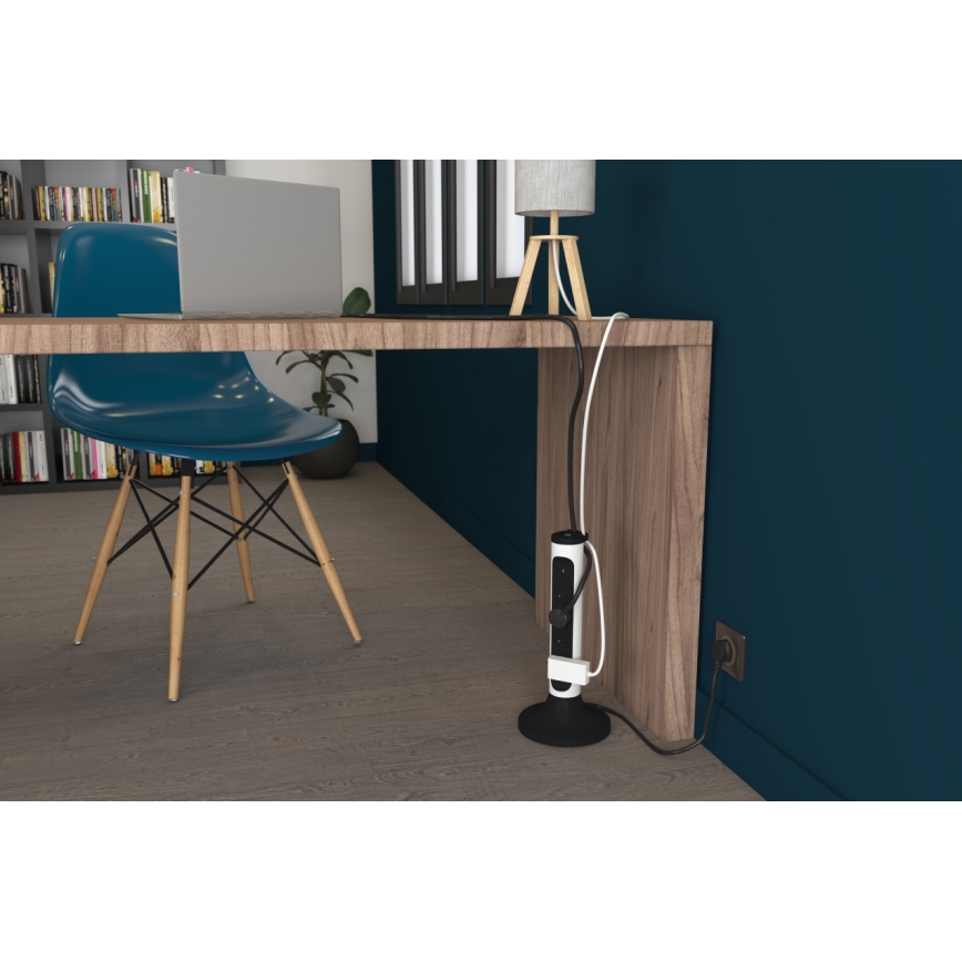 Legrand 049410 - Uttag kolumn 230V/16A, 4x2P+T 2m