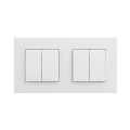 Legrand - 2x Dubbel seriebrytare č. 5 med ram NILOE STEP vit