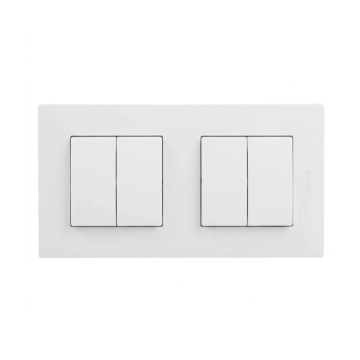 Legrand - 2x Dubbel seriebrytare č. 5 med ram NILOE STEP vit