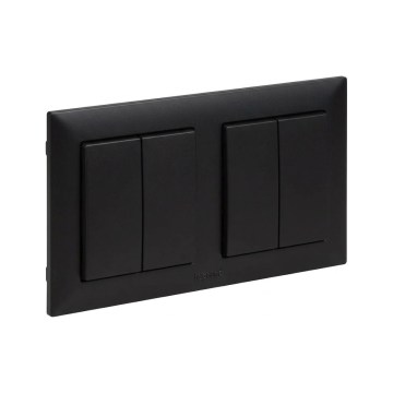 Legrand - 2x Dubbel seriebrytare č. 5 med ram SUNO svart