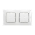 Legrand - 2x Dubbel seriebrytare nr. 5 med ram NILOE, vit