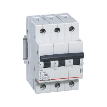 Legrand - 3-polig automatsäkring RX3 3P, typ C 16 A, brytförmåga 6000 A