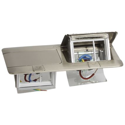 Legrand 54023 - Ram för en bordsskiva POP-UP 2x4M rostfri