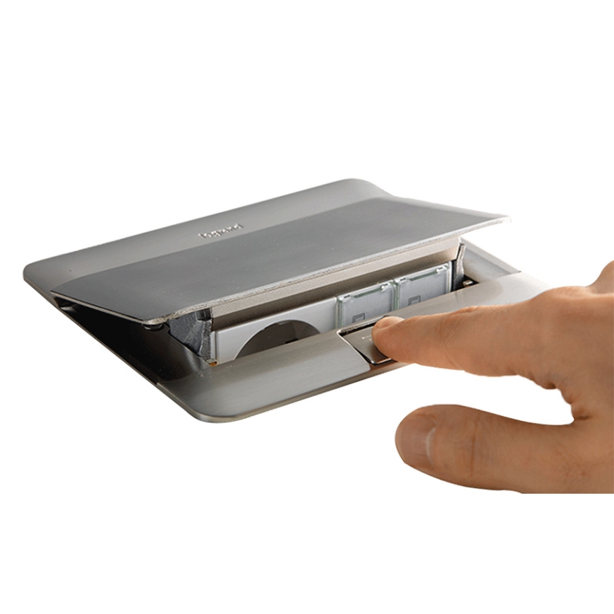 Legrand 54023 - Ram för en bordsskiva POP-UP 2x4M rostfri