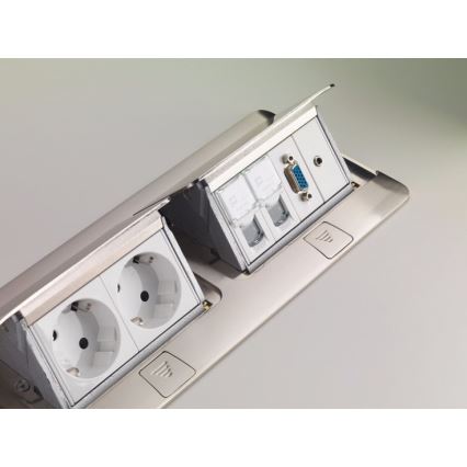 Legrand 54023 - Ram för en bordsskiva POP-UP 2x4M rostfri