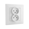 Legrand - Dubbel eluttag för hemmabruk med ram NILOE STEP 250V vit