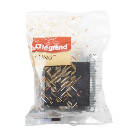 Legrand - Dubbel trappbrytare č. 6+6 utan ram SUNO svart