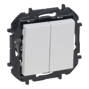 Legrand - Dubbel trappströmbrytare č. 6+6 utan ram NILOE STEP vit