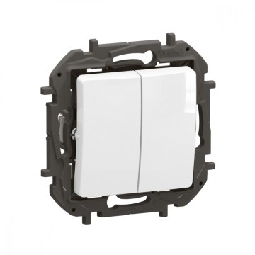Legrand - Dubbel trappströmbrytare č. 6+6 utan ram NILOE vit