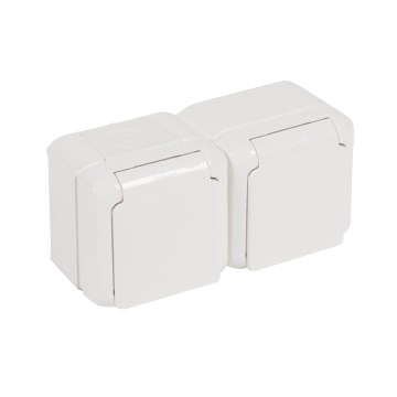 Legrand - Dubbeluttag för hushåll FORIX 250V IP44 vit