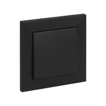 Legrand - Enkel strömbrytare nr. 1/0 med ram SUNO svart