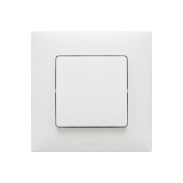 Legrand - Enpolig tryckknapp nr. 1/0 med ram NILOE vit