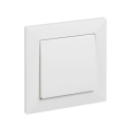 Legrand - Enpolig tryckknapp nr. 1/0 med ram SUNO vit