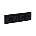 Legrand - Fyrfaldigt utomhusuttag för hemmabruk med ram NILOE STEP 250V IP44 svart