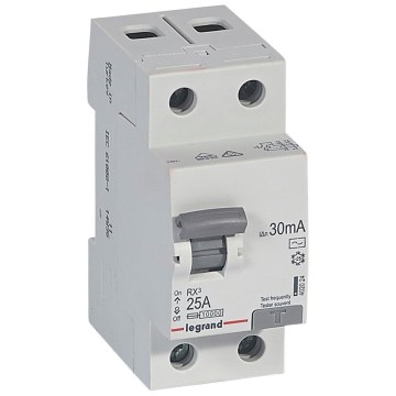 Legrand - Jordfelsbrytare 2-polig RX3 2P 25 A 30 mA AC