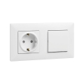 Legrand - SCHUKO-uttag och 1-polig strömbrytare nr 1 med ram NILOE STEP 250V vit