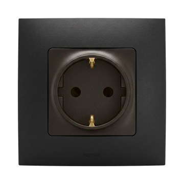 Legrand - SCHUKO-vägguttag med NILOE-ram 250 V svart