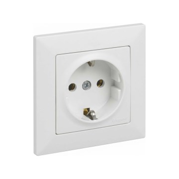 Legrand - SCHUKO-vägguttag med ram SUNO 250V vit