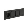 Legrand - Trippel enpolig strömbrytare nr. 1 och vägguttag SCHUKO med ram NILOE STEP 250V svart