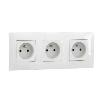 Legrand - Trippeluttag för hemmabruk med ram NILOE 250V vit